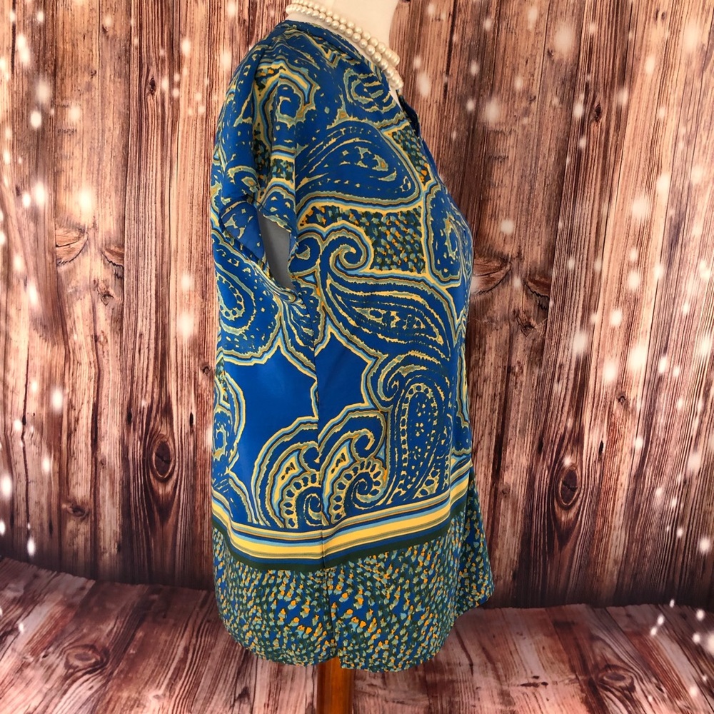 GLAM Blue Multicolor Paisley Top - Picture 4 of 8